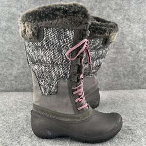 North Face Women’s Winter Snow Boots Size 9 Gray Faux Fur Collar