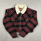 Levi's Womens Cropped Plaid Corduroy Trucker Sherpa Lined Jacket Size L