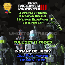 Call of Duty Modern Warfare 3 Monster Energy Full Set of 12 Codes Skin COD MW3