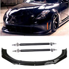 Glossy Black Front Bumper Lip Spoiler Splitter Strut Rods For Nissan 370Z 350Z (For: Nissan)