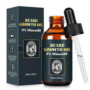 5% Minoxidil Beard Growth Oil for Men Facial Hair Growth (2Oz), Biotin Beard Gro