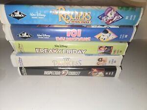 New ListingLot 5 Disney VHS 2 Black Diamond Rescuers, 101, Gadget, Freaky, Princess Diaries