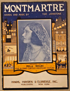 New Listing1924 SILENT FILM STAR sheet music POLA NEGRI Ernst Lubitsch MONTMARTRE