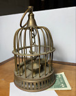 Vintage Brass Bird Cage Swing Door Tabletop or Hanging India 7 1/2