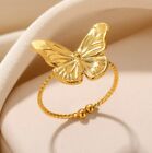 Fashion Gold Color  Stainless Steel Butterfly Ring  for Women Wedding Ring Woman