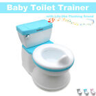 Blue Toddler Potty Training Toilet w/ Flushing Sound Handle Baby Chair Seat
