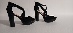 ankle strap black high heel platform sandal