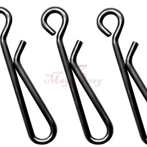 50pcs Fishing Snap Fast Clips Stainless Steel Hook Connector Saltwater 22-77Lb