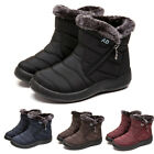 Women Waterproof Winter Shoes Snow Boots Fur-lined Slip on Warm Ankle Size