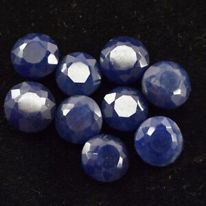 122 Ct Natural Blue African Sapphire Round Cut Loose Gemstone Lot 9 Pieces