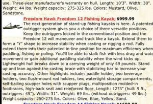Freedom Hawk Kayak