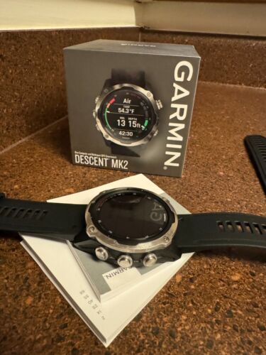 Garmin Descent Mk2 GPS Smart Watch - Stainless Steel with Black Band
