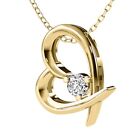 Mothers Day - .25 CT Round Cut Lab Grown Diamond Solitaire Heart Pendant 14k