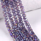 30Pcs8mm violet AB Round Crystal Glass Loose Spacer Beads for Jewelry Making DIY