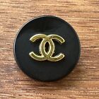1 Chanel Black & Gold Shank Button, 18mm Designer