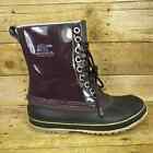 Sorel Premium 1964 Snow Boots Womens Size 9 Purple Patent Leather Waterproof