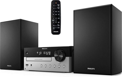 PHILIPS FM Radio CD Home Stereo System with Wireless Bluetooth 60W MP3 USB Audio