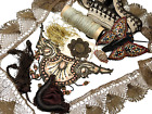 Antique Art Deco & Victorian Metallic Beaded & Embroidered Dress Sewing Trim Lot