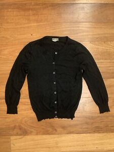 J.Crew black 100% cashmere  3/4 sleeve light cardigan sweater XS HOLES