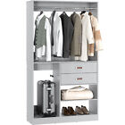 80'' Height Freestanding Closet System with Suitcase Storage and 2 Wood Drawers