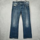 Diesel Jeans Mens 34 Blue Koffha Button Fly Bootcut Italy Denim Pants 36x35