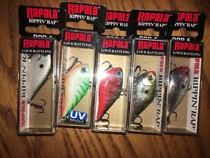 RAPALA RIPPIN RAP  05's=5 DIFFERENT COLORED FISHING LURES