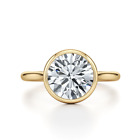 Gold Diamond Ring Round 1.20 Ct IGI GIA Lab Grown 18K Yellow Band Size 5 6.5 7 8