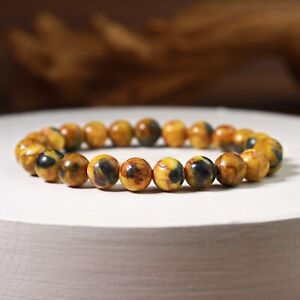 Natural Bumblebee Jasper Yellow Gemstone Beaded Healing Reiki Handmade Bracelet
