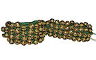 Green Pads Ghungroo Pair 4 Lines Of Brass Bells Mounted On Good Quality Ghangru