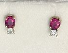 14K Ruby & Diamond Stud Earrings, 1g