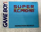 Super RC Pro Am Nintendo Gameboy Manual Only
