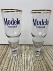 Modelo Especial .3L Beer Glass Gold Rimmed 8 inch Stemmed Cerveza Super Clean