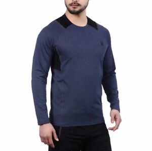 Spyder Men's Size XL Navy Blue Active Long Sleeve ProWeb Microfleece Tee T-Shirt