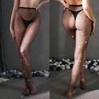 Mesh Pantyhose Fun lingerie Stockings High Waist Rhinestones Fishnet Tights US