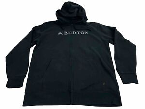 Burton Mens Snowboard Jacket Black Fleece Mens Size XL Ski Hooded