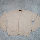 Vintage Isle Of Cotton Mens Cardigan Sweater Biege XL Button Up Stretch