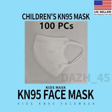 100 Pcs White KN95 Protective 5 Layer Face Mask For Unisex Kids Boys Girls