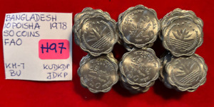 H97 Bangladesh; 50 Coins from Mint Bag - 10 Poisha 1978 FAO KM#7 BU