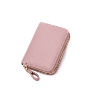 Womens Leather Wallet RFID Blocking Zipper Pocket Purse  Christmas Gift for Her