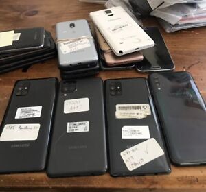 LOT OF 23 Samsung Galaxy  Mix Model Phone CRACKED FOR PARTS UNTESTED