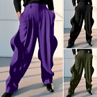 Fashion Mens Zipper Party Pleated Ruffles Harem Trousers Loose Cargo Long Pants