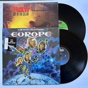 Europe The Final Countdown / Ratt Out Of The Cellar LP Vinyl Record LOT Metal