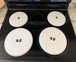 Electric Stove top Burner Covers Round, Set of 4, Paw Prints