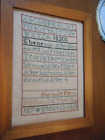 Antique Cross Stitch Sampler Framed Dated 1820 family info Ebenezar Adler