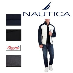 Nautica Men's Mixed Media Softshell Quilted Jacket | J11