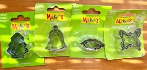 Makins Clay Cutters Lot of 3 NEW Christmas Trees Bells Holly & Butterflies