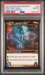 PSA 8 NM-MINT Spectral Tiger #193 (Fires of Outland) NON LOOT Rare WoW TCG Card