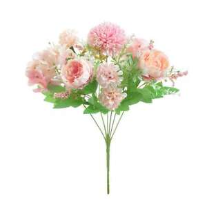 Silk Peony Artificial Fake Flowers Bunch Bouquet Home Wedding Party Decor USA