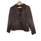 CAbi Women's Size M Brown Corduroy Casual Button Blazer Jacket