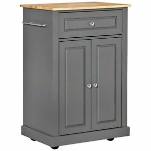 Small Rolling Kitchen Island with Storage Drawers Trolley Cart Adjustable Shelf